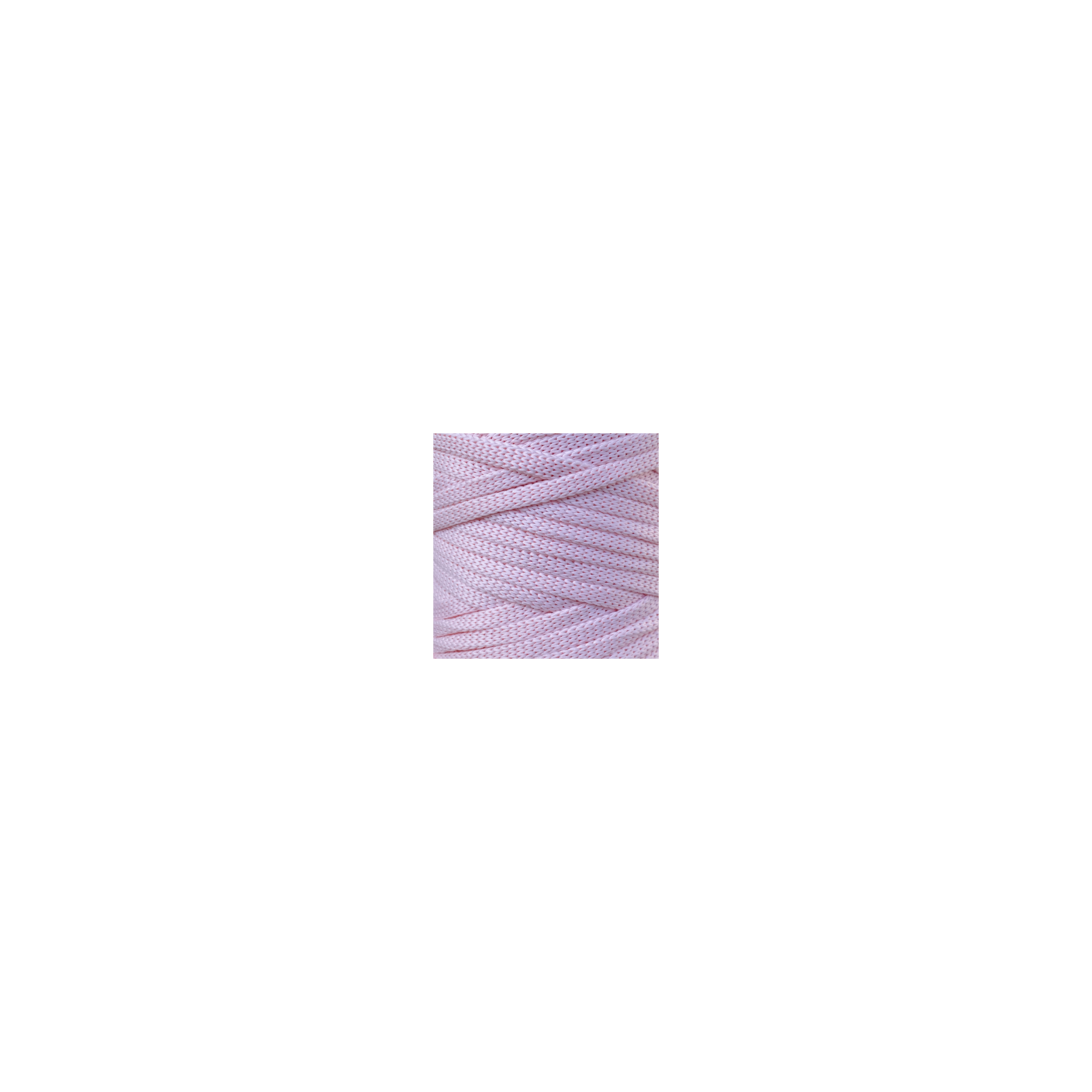 Пудрово-розовый полиэфирный плоский шнур 5 мм 100 м